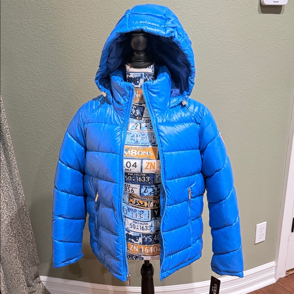 Guess Women's Vibrant Blue Puffer Jacket